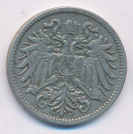 Австрия 10 геллеров, 1895 (10 геллеров. Австрия 1895)