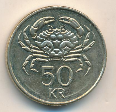 Исландия 50 крон, 2005 (50 крон. Исландия 2005)