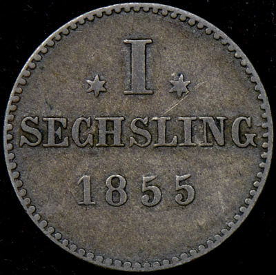 Гамбург 1 сехслинг, 1855 (1 сехслинг 1855 (Гамбург))