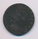 Англия ½ пенни, 1697 (1/2 пенни Великобритания 1697)