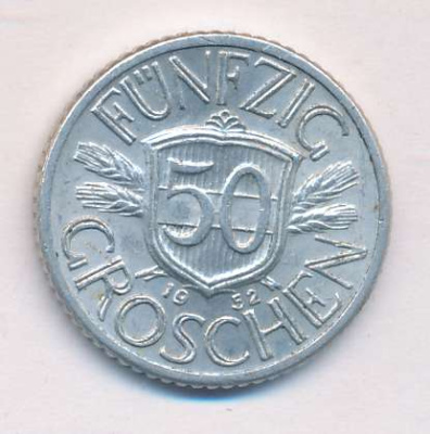 Австрия 50 грошей, 1952 (50 грошей. Австрия 1952)