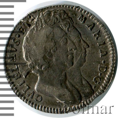 Англия 3 пенса, 1694 (3 пенса. Великобритания 1694г. Ag.)