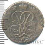 Денга 1757 г. Елизавета I. Тиражная монета (Денга 1757г. Cu. Петров - 0,5 рублей.)