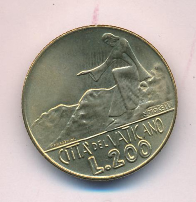 Ватикан 200 лир, 1978 (200 лир. Ватикан 1978)