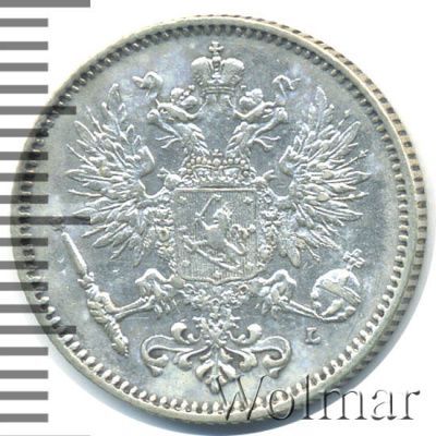 50 пенни 1893 г. L. Для Финляндии (Александр III). (50 пенни. Финляндия 1893г. L. Ag.)