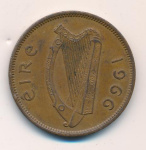 Ирландия ½ пенни, 1966 (1/2 пенни. Ирландия 1966)