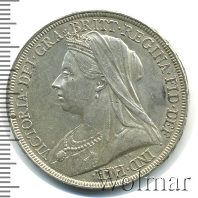 Великобритания 1 крона, 1895 (1 крона. Великобритания 1895г. Ag.)