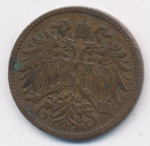 Австрия 2 геллера, 1895 (2 геллера. Австрия 1895)