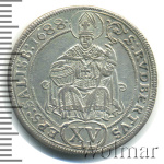 Австрия 15 крейцеров, 1688 (15 крейцеров. Австрия. Зальцбург 1688г. Ag.)