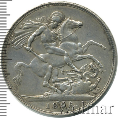 Великобритания 1 крона, 1895 (1 крона. Великобритания 1895г. Ag.)