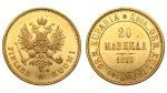 20 марок 1879 г. S. Для Финляндии (Александр II). (Россия. Для Финляндии. 20 марок 1879 года. S.)