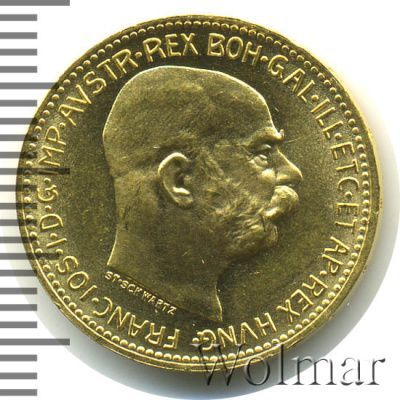 Венгрия 20 крон, 1915 (20 крон. Австро-Венгрия. Рестрайк 1915г. Au 6,8.)