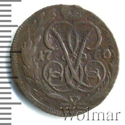 Денга 1760 г. Елизавета I. (Денга 1760г. Cu.)