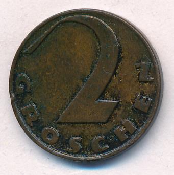 Австрия 2 гроша, 1935 (2 гроша Австрия. 1935)