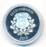 Эстония 7 евро, 2013 (7 евро. Эстония.  100 лет со дня рождения Раймонда Валгре. 2013)