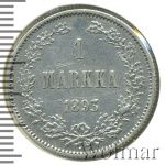 1 марка 1893 г. L. Для Финляндии (Александр III). (1 марка. Финляндия 1893г. L. Ag.)