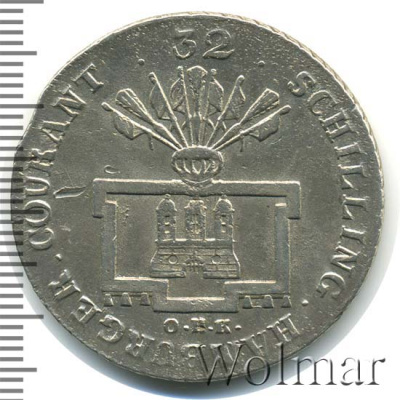 Бавария ½ талера, 1796 (1/2 талера. Германия. Гамбург 1796г. Ag.)