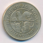 Исландия 100 крон, 2007 (100 крон. Исландия 2007)