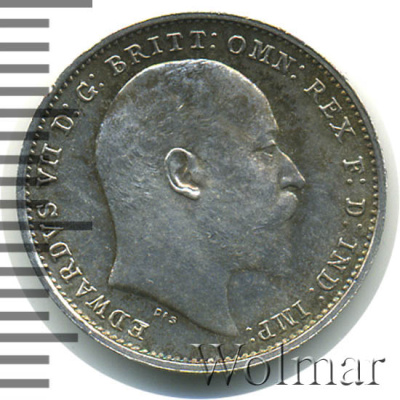 Великобритания 3 пенса, 1907 (3 пенса. Великобритания 1907г. Ag.)