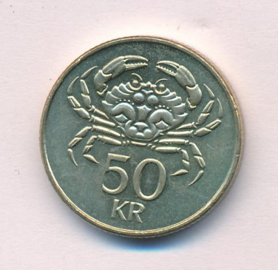 Исландия 50 крон, 2001 (50 крон. Исландия 2001)