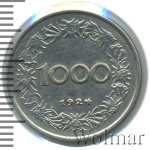 Австрия 1000 крон, 1924 (1 000 крон. Австрия 1924г. Cu-Ni.)