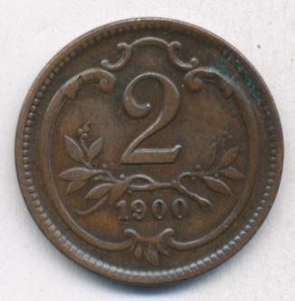 Австрия 2 геллера, 1900 (2 геллера. Австрия 1900)