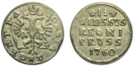 2 гроша 1760 г. Для Пруссии (Елизавета I). Хвост орла тупой (2 гроша 1760 года. Для Пруссии. R1. AU)