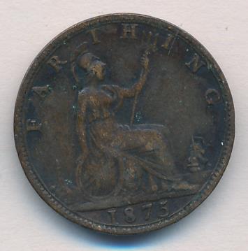 Великобритания 1 фартинг, 1875 (Фартинг. Великобритания 1875)