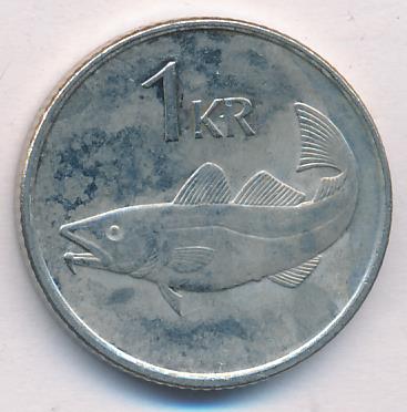 Исландия 1 крона, 1999 (1 крона. Исландия 1999)