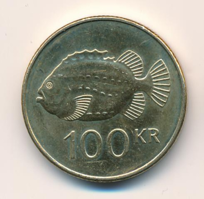 Исландия 100 крон, 2004 (100 крон. Исландия 2004)