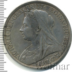 Великобритания 1 крона, 1895 (1 крона. Великобритания 1895г. Ag.)