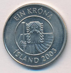 Исландия 1 крона, 2003 (1 крона. Исландия 2003)