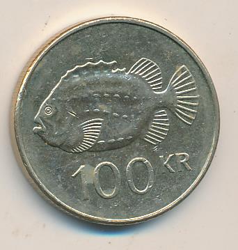 Исландия 100 крон, 2004 (100 крон. Исландия 2004)