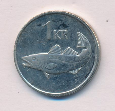 Исландия 1 крона, 1999 (1 крона. Исландия 1999)