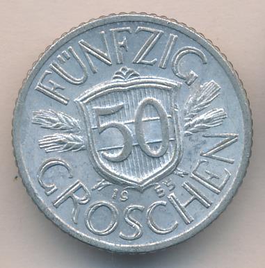 Австрия 50 грошей, 1955 (50 грошей. Австрия 1955)