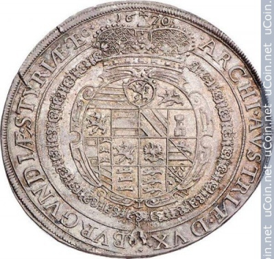 Австрия 2 талера, 1670