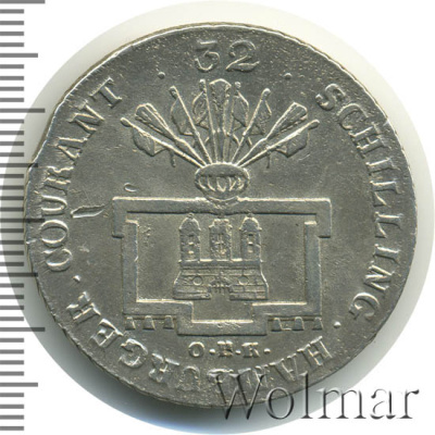 Бавария ½ талера, 1796 (1/2 талера. Германия. Гамбург 1796г. Ag.)