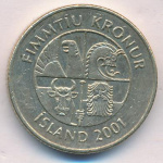 Исландия 50 крон, 2001 (50 крон. Исландия 2001)