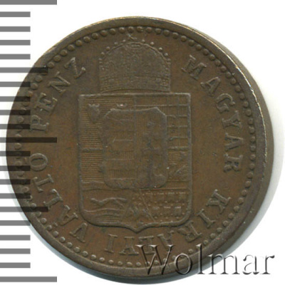 Венгрия 1 крейцер, 1892 (1 крейцер. Венгрия 1892г. КВ. Cu.)