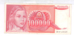 Югославия 100000 динаров, 1989 (100000 динар. Югославия 1989)