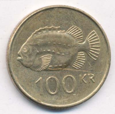 Исландия 100 крон, 2004 (100 крон. Исландия 2004)