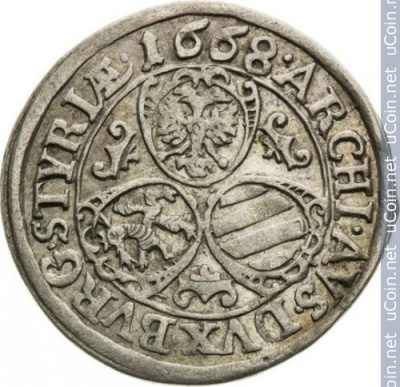 Австрия 3 крейцера, 1668