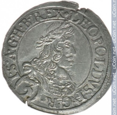 Австрия 3 крейцера, 1666