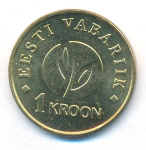 Эстония 1 крона, 2008 (1 крона Эстония. 2008)