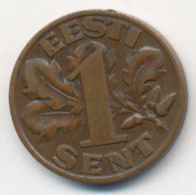 Эстония 1 сент, 1929 (1 сент. Эстония. 1929)