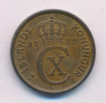 Исландия 1 эйре, 1939 (1 эйре. Исландия 1939)