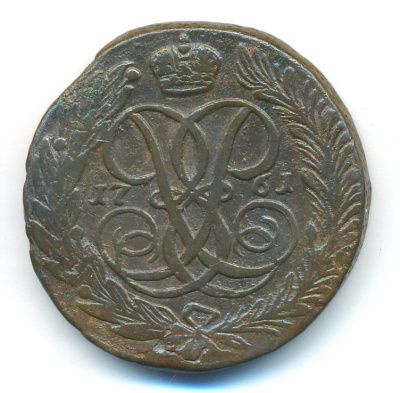 5 копеек 1761 г. Елизавета I. Без обозначения монетного двора (5 копеек. 1761)