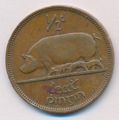 Ирландия ½ пенни, 1967 (1/2 пенни. Ирландия 1967)