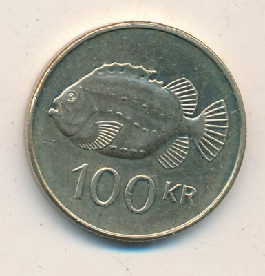 Исландия 100 крон, 2004 (100 крон. Исландия 2004)