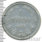 1 марка 1893 г. L. Для Финляндии (Александр III). (1 марка. Финляндия 1893г. L. Ag.)